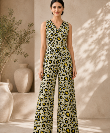 Style#i-002 - Leopard Print Sleeveless Jumpsuit