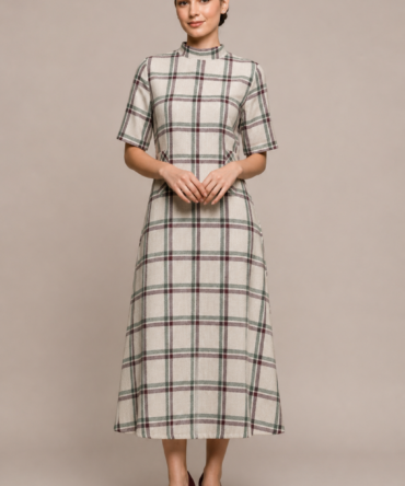 Plaid Midi Dress