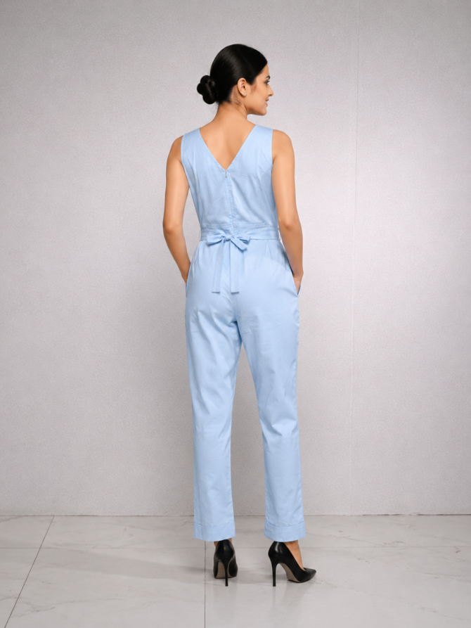 Light Blue Sleeveless Jumpsuit