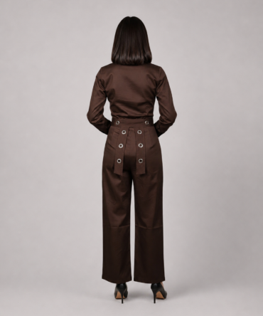 Chocolate Brown Full Sleeve Jumpsuit