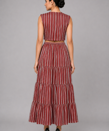 Red Striped Co-Ord Set Dress