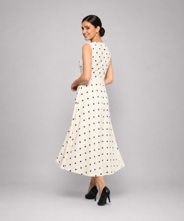White Polka Dot Maxi Dress